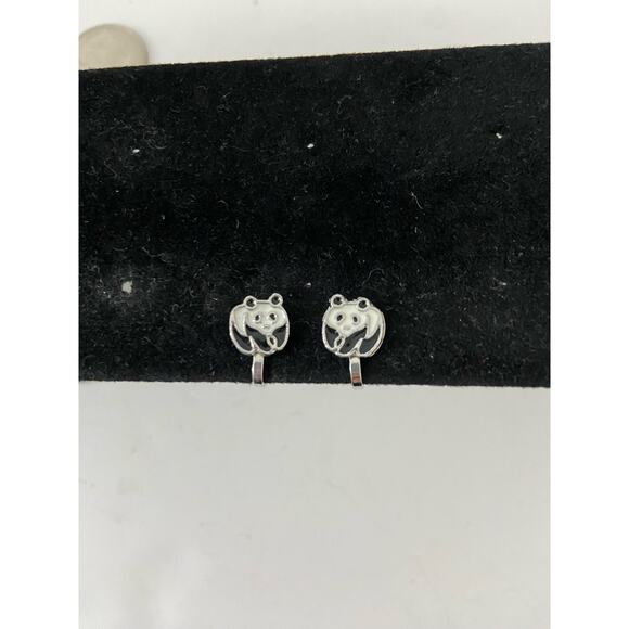 Children’s panda clip on earrings - Picture 1 of 4